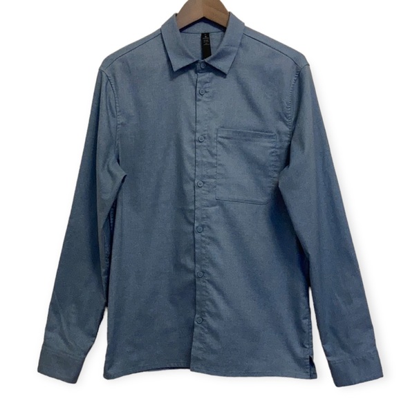 Lululemon Blue Button Up Shirt Size Medium - Picture 3 of 13
